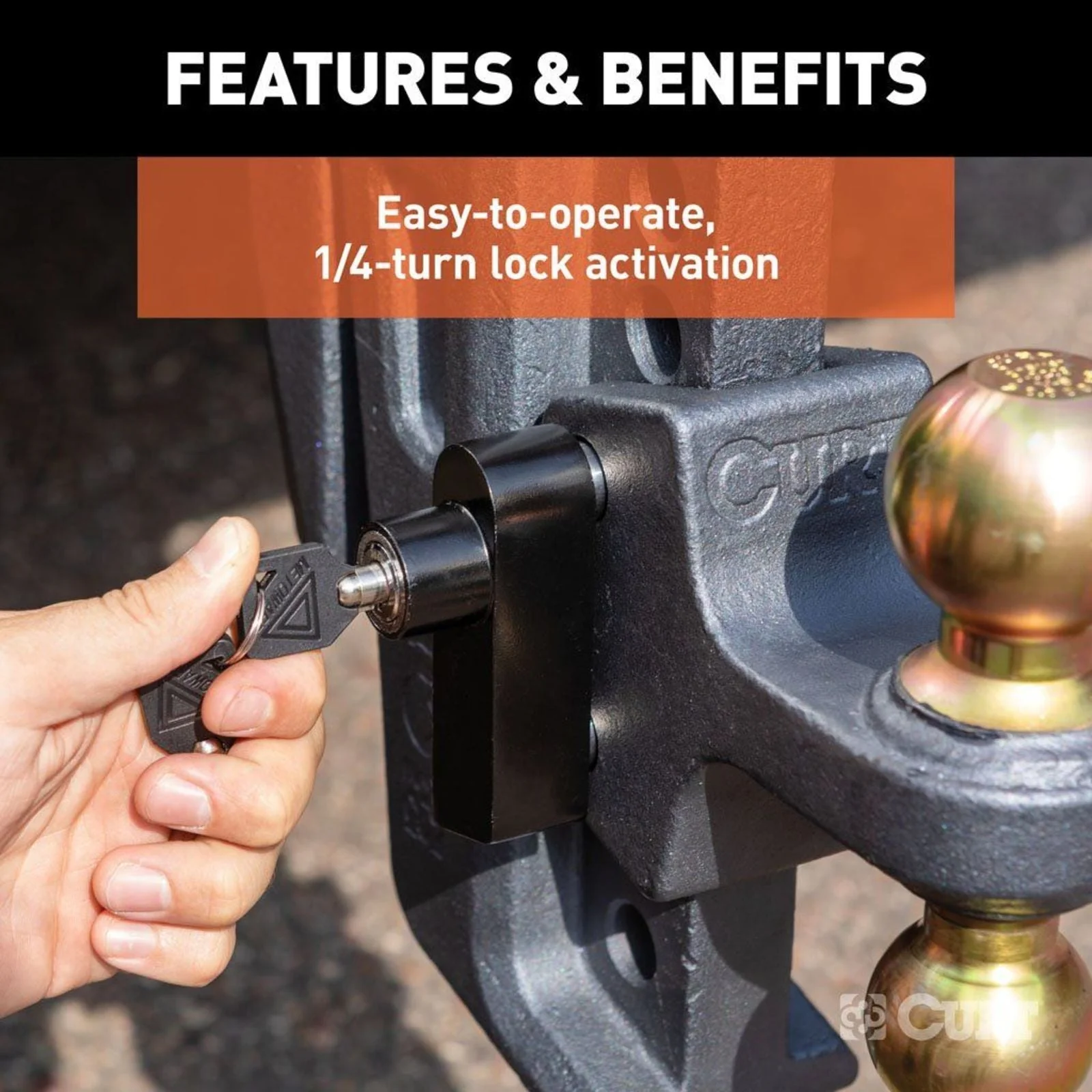 CURT | Rebellion XD Tongue And Hitch Lock Set | Keyed Alike Stainless | 45932 - Image 5